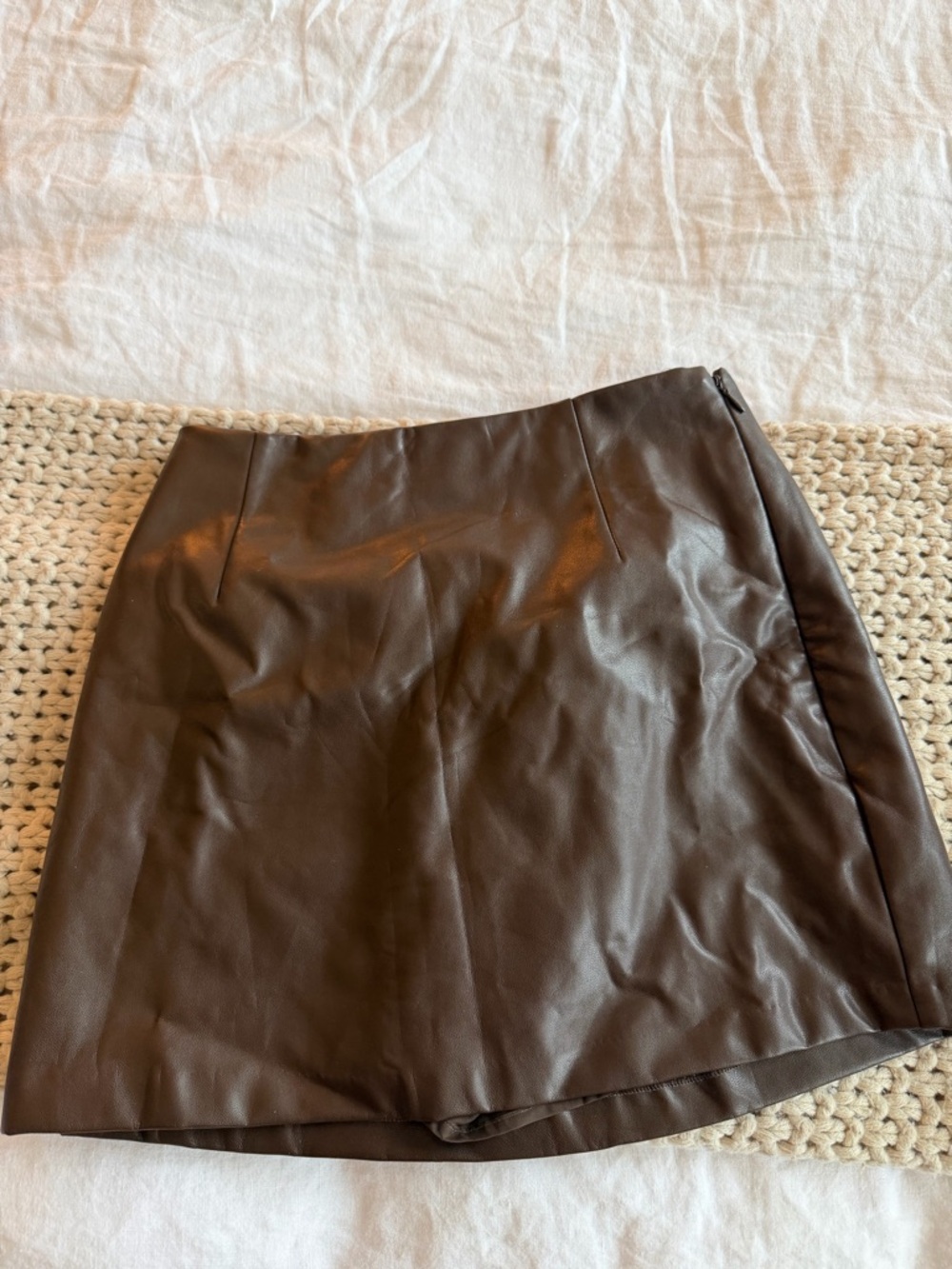 Abercrombie & Fitch Dark Brown Faux Leather Mini Skirt